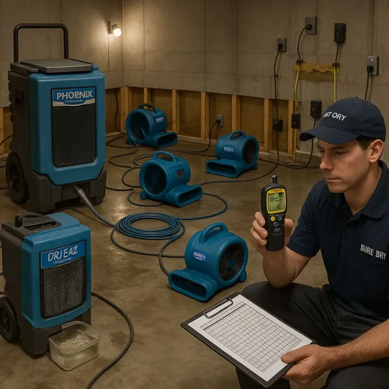 Structural Drying and Dehumidification process in Camargo, KY